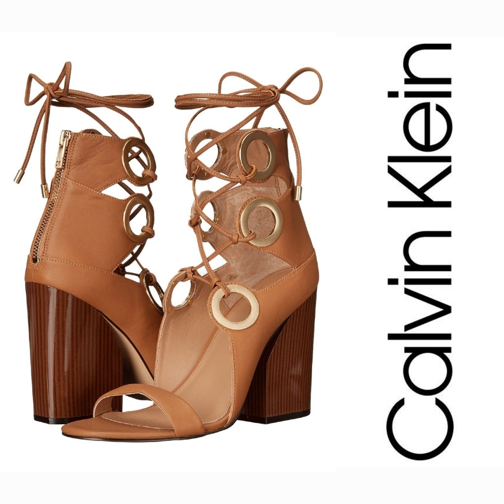 Calvin Klein Antonia Lace Leather Sandal